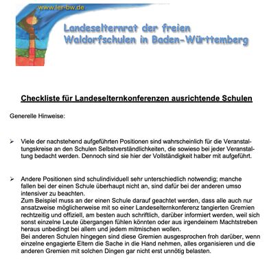 Checkliste LER ausrichtende Sch